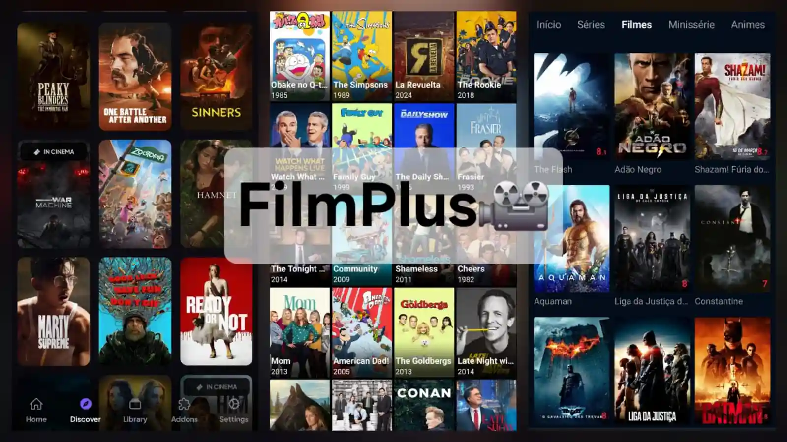 FilmPlus player showing video quality selection menu with 480p, 720p, 1080p, and 4K options